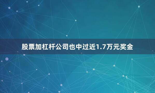 股票加杠杆公司也中过近1.7万元奖金